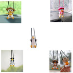 Flag Village Car Pendant Cute Anime Little Duck Swing Auto Rearview Mirror Hanging Ornaments Interior Decoraction Accessories For Girls Gifts