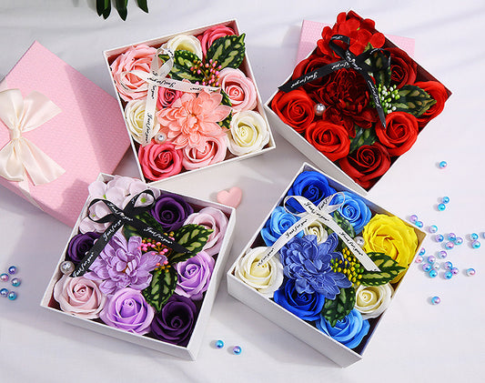 Flag Village Creative Mother's Day Rose Flower Gift Soap Flower Box