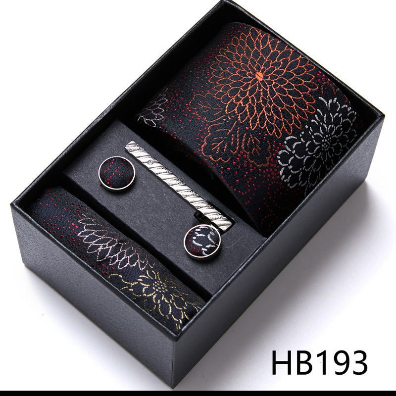 Flag Village Men's Business Formal Tie Six-piece Set Gift Box