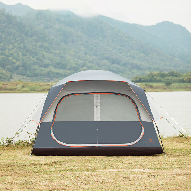 Flag Village Outdoor Tent Quick Build Glass Pole Waterproof Shading Large Space Rain Camping Travel Tent