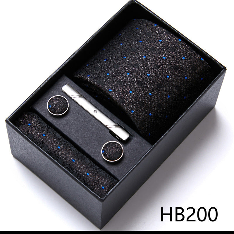 Flag Village Men's Business Formal Tie Six-piece Set Gift Box