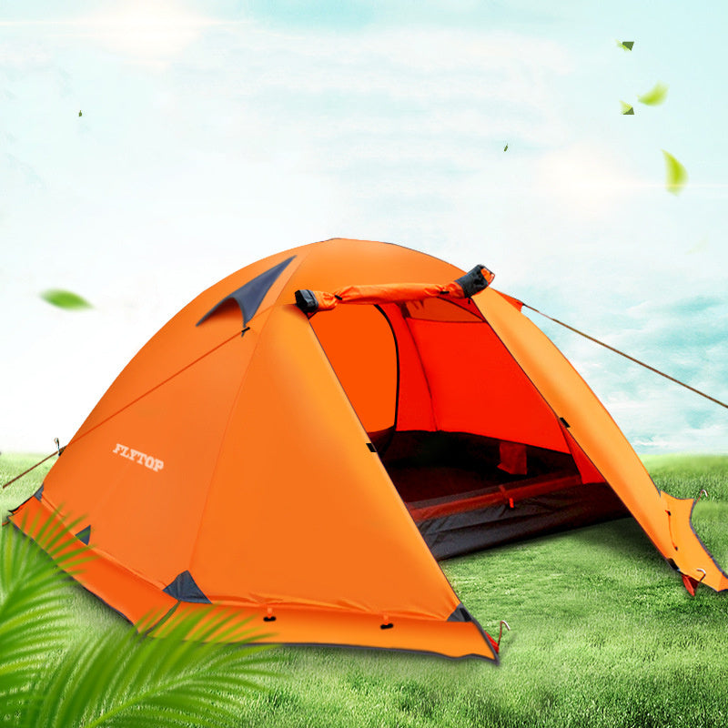 Flag Village Camping Camping Tent Double Double Aluminum Pole Anti-storm Travel Camping