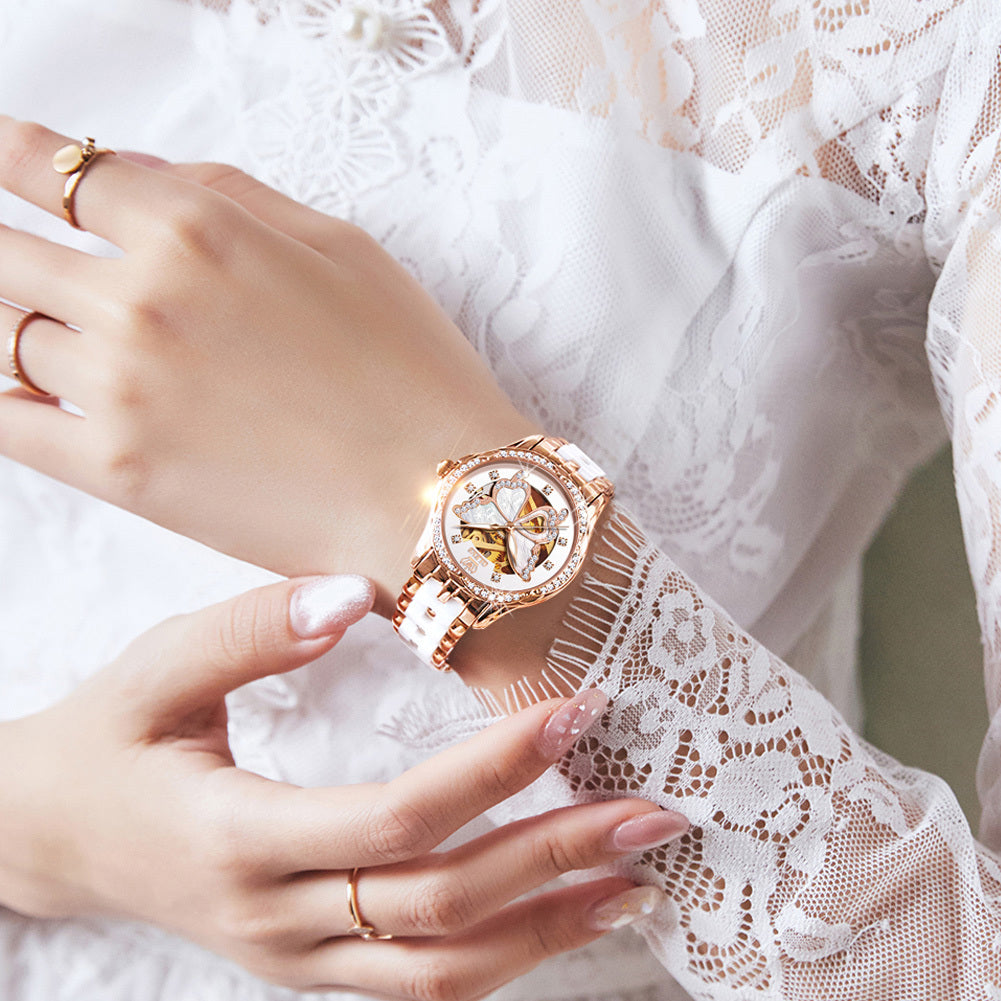 Flag Village Ladies Automatic Mechanical Watch Gift Box Set