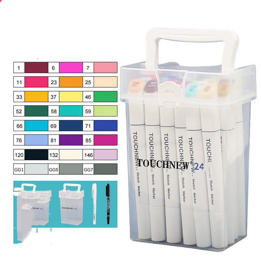 Flag Village TOUCH NEW7 Generation Double-headed Oily Marker Set Student Painting Colored Pen Gift Box