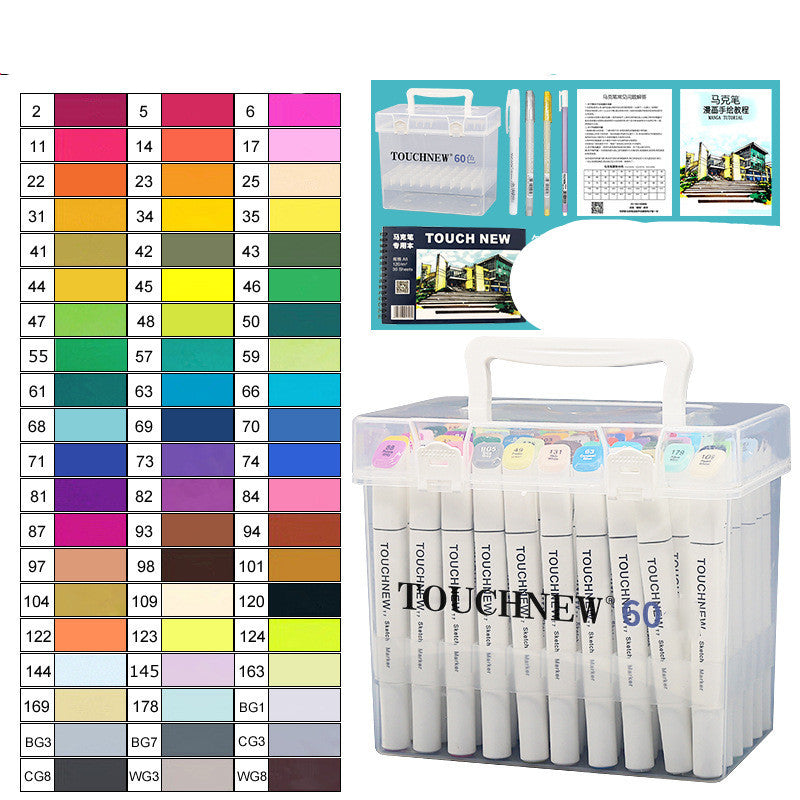 Flag Village TOUCH NEW7 Generation Double-headed Oily Marker Set Student Painting Colored Pen Gift Box