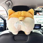 Flag Village Auto Tools Tissue Box Cover Soft Adorable Corgi Butt Shaped Creative Storage Bag Hanging Pouch Tissue Box Wrapper For Car Home