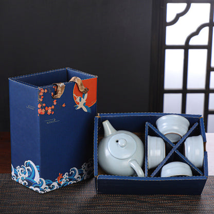 Flag Village Kung Fu Travel Tea Set Gift Box One Pot And Four Cups