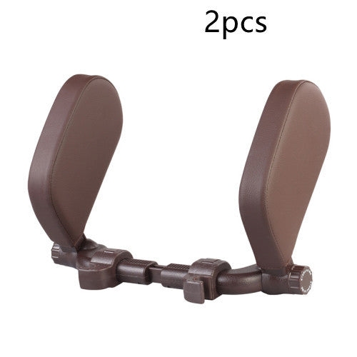 Flag Village Auto Tools Car headrest pillow Sleep Adjustable Side Car Soft Travel Seat Headrest Auto Leather Support Neck Pillow Cushion car accessories