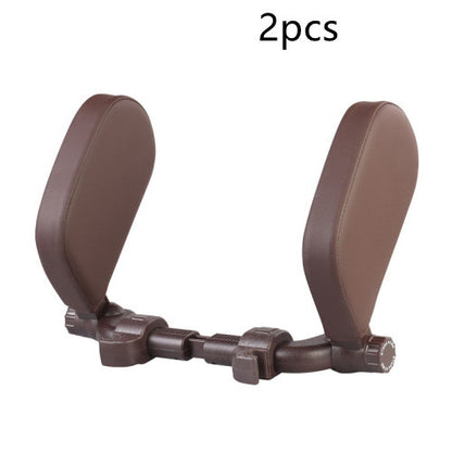 Flag Village Auto Tools Car headrest pillow Sleep Adjustable Side Car Soft Travel Seat Headrest Auto Leather Support Neck Pillow Cushion car accessories