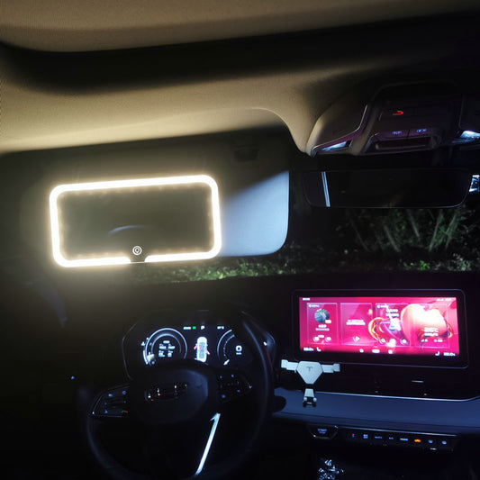 Flag Village Auto Tools Car Sun Visor With Light Led Make-up Mirror