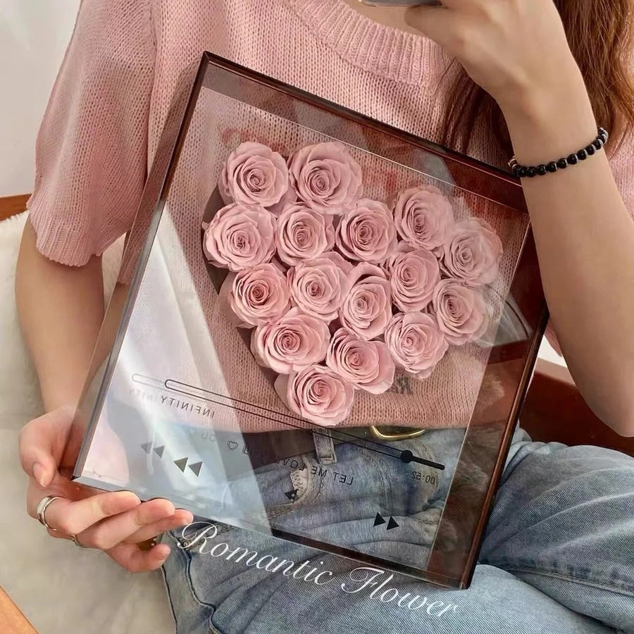 Flag Village Transparent Acrylic Flower Box Eternal Flower Love CD Valentine's Day Gift