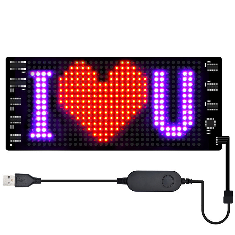 Flag Village Auto Tools Programmable Car LED Sign LED Full-color Advertising Screen Ultra-thin Display Screen Custom Text Pattern Animation Display Car