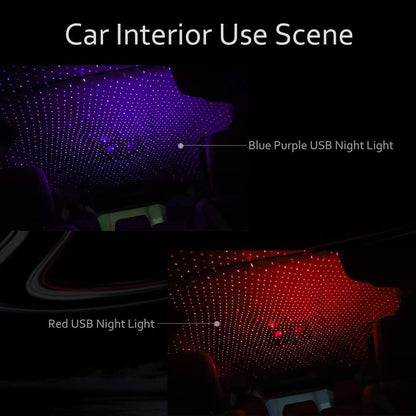 Flag Village Auto Tools Car LED Starry Sky Night Light USB Powered Galaxy Star Projector Lamp For Car Roof Room Ceiling Decor Plug And Play