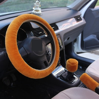 Flag Village Auto Tools Winter Wool Car Cover Plush Steering Wheel Cover