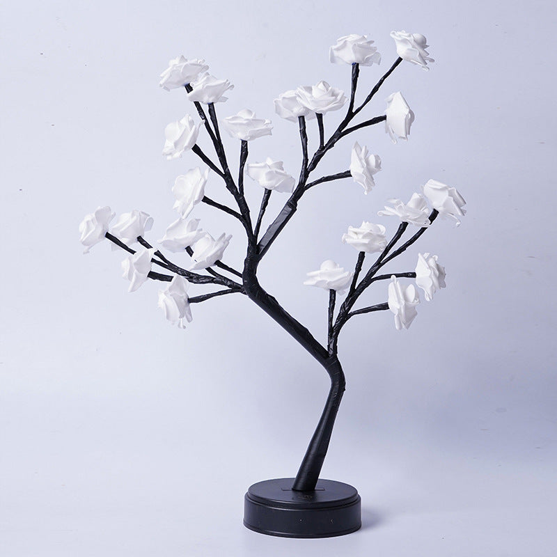Flag Village Table Lamp Flower Tree Rose Lamps Fairy Desk Night Lights USB Operated Gifts For Wedding Valentine Christmas Decoration