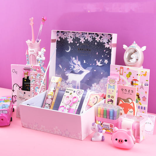 Flag Village Sakura Girl Starry Stationery Set Gift Box For Primary And Middle School Students