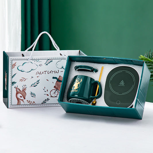 Flag Village Constant Temperature Ceramic Mark Cup Set Gift Box