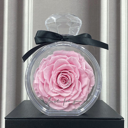 Flag Village Natural Eternal Flower Ornaments Transparent Cover Dried Rose Gift Box For Christmas New Year Valentine's Day Home Decor