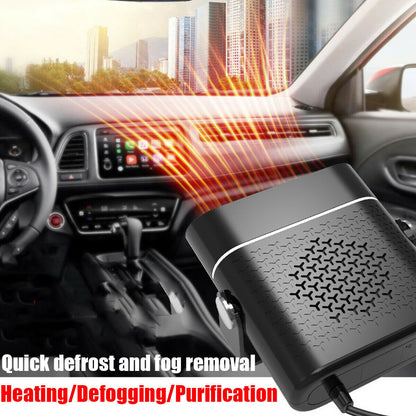 Flag Village Auto Tools 3 In 1 Car Heater Defogger Plug In Cigarette Lighter Mini Car Heater Defroster ABS Car Heaters Fan Defogger Anti-Fog