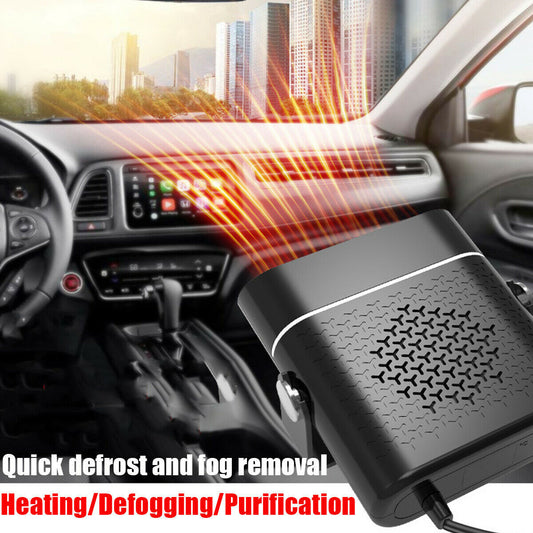 Flag Village Auto Tools 3 In 1 Car Heater Defogger Plug In Cigarette Lighter Mini Car Heater Defroster ABS Car Heaters Fan Defogger Anti-Fog