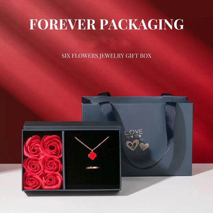 Flag Village New Jewelry Gift Box Packaging Simple Exquisite Six Flowers Set Bracelet Necklace Decorative Gift Box Can Be One Piece Dropshipping
