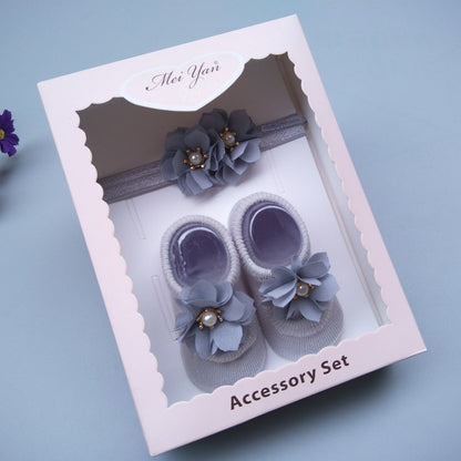 Flag Village New Baby Girl Socks Headband Gift Box