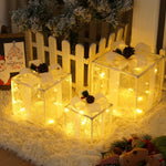 Flag Village Remote Control Christmas Gift Box Lights Christmas Three-piece Decoration