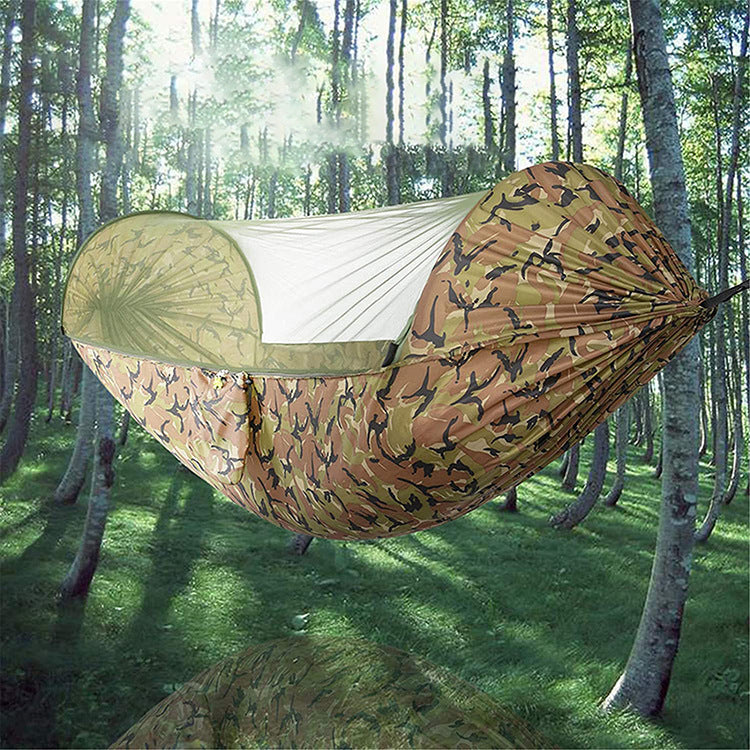 Flag Village Camping Outdoor Automatic Speed Open Hammock Mosquito Net