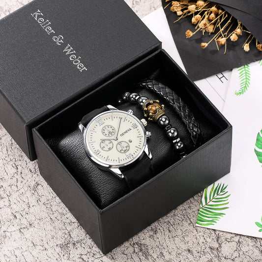 Flag Village Gift Box Set Men's Quartz Watch Bracelet Fashion