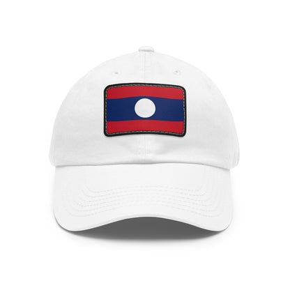 Flag Village Laos Flag Hat Cap with Leather Patch
