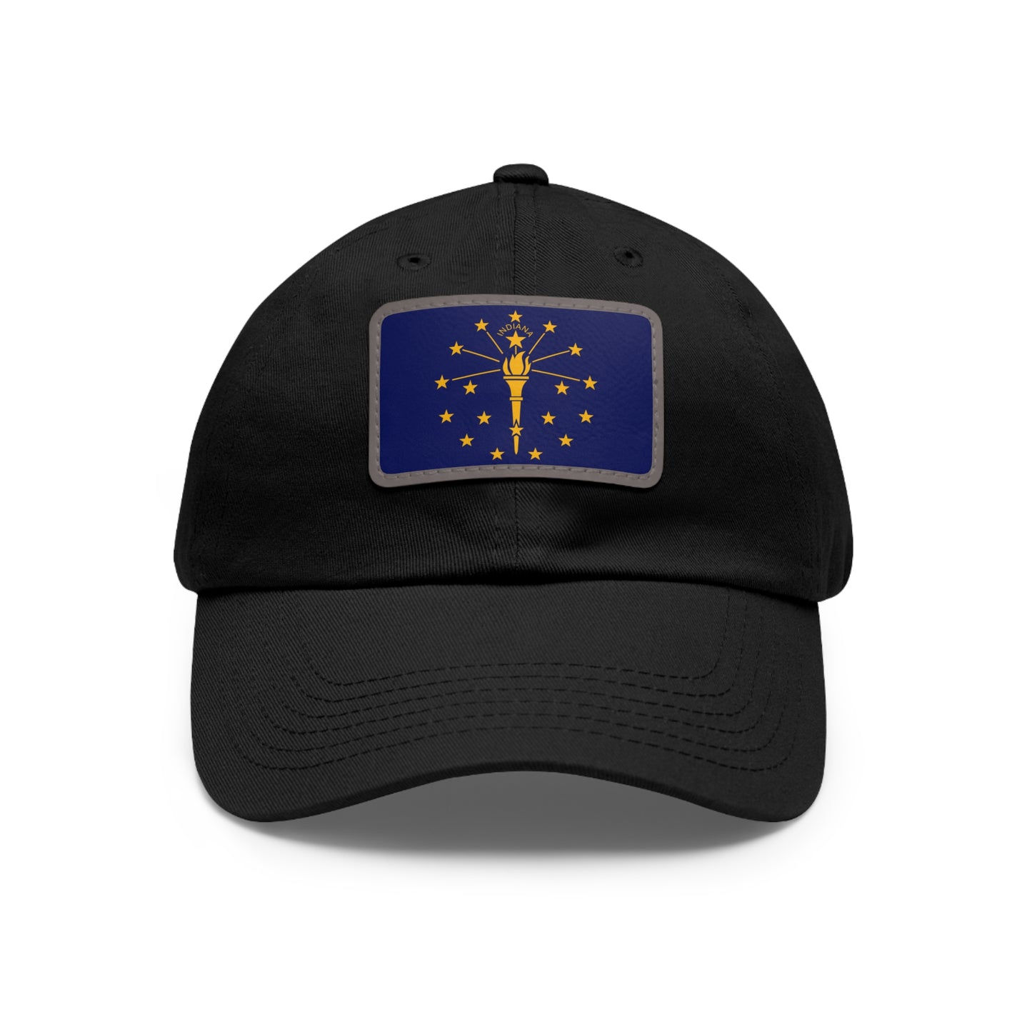 Flag Village USA Indiana State Flag Hat Cap with Leather Patch