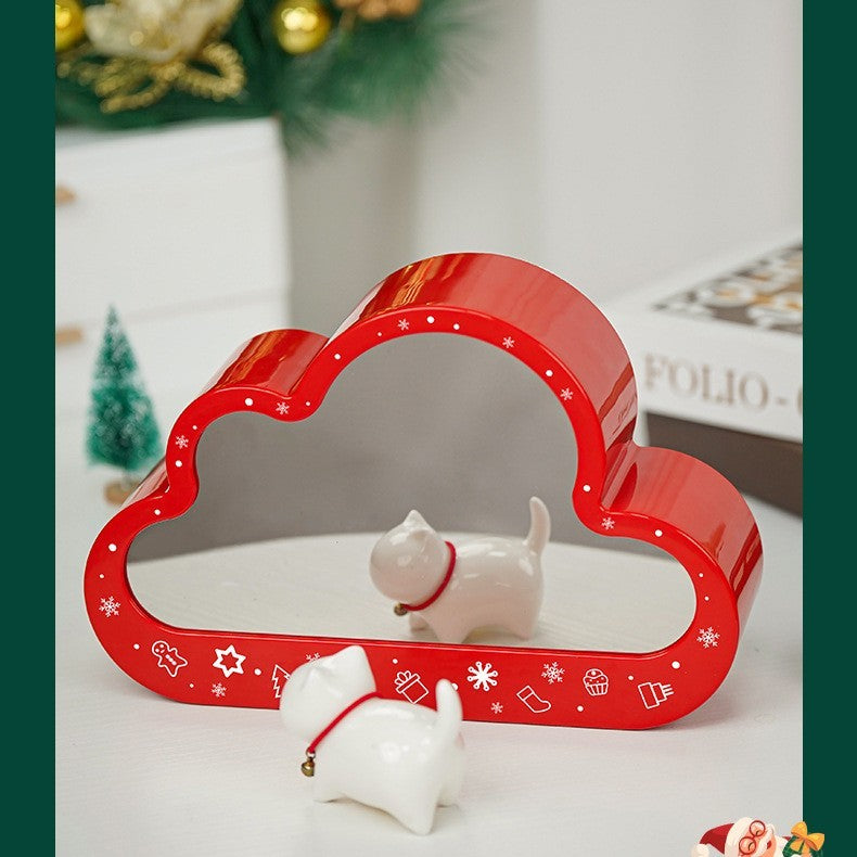 Flag Village Christma New Style Assembled Building Block Toys Cloud Night Lamp Decorative Mirrors Frame LED Table Lights Creative Desk Bedroom Handmade Birthday Gifts
