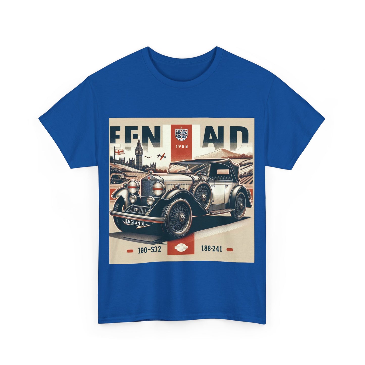 Flag Village UK Vintage Car Flag T-SHIRT Heavy Cotton Tee UK0021