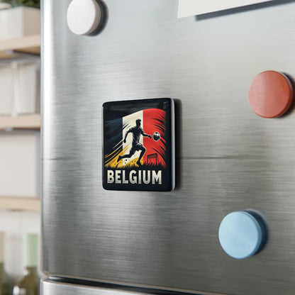 Flag Village Belgium Flag Sporting Porcelain Magnet, Square BEL0005