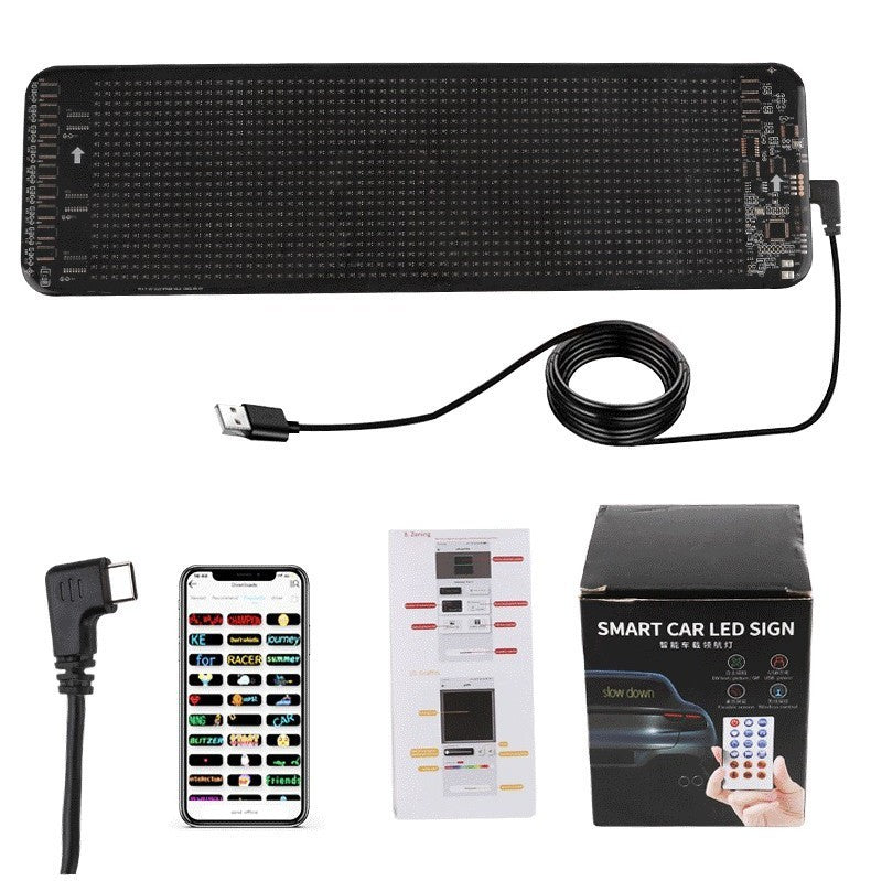 Flag Village Auto Tools Programmable Car LED Sign LED Full-color Advertising Screen Ultra-thin Display Screen Custom Text Pattern Animation Display Car