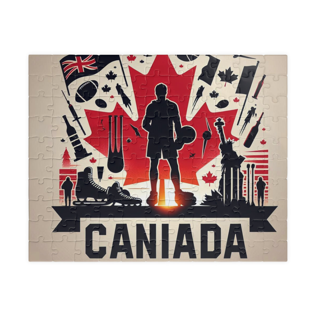 Flag Village Canada Sporting Flag Jigsaw Puzzle