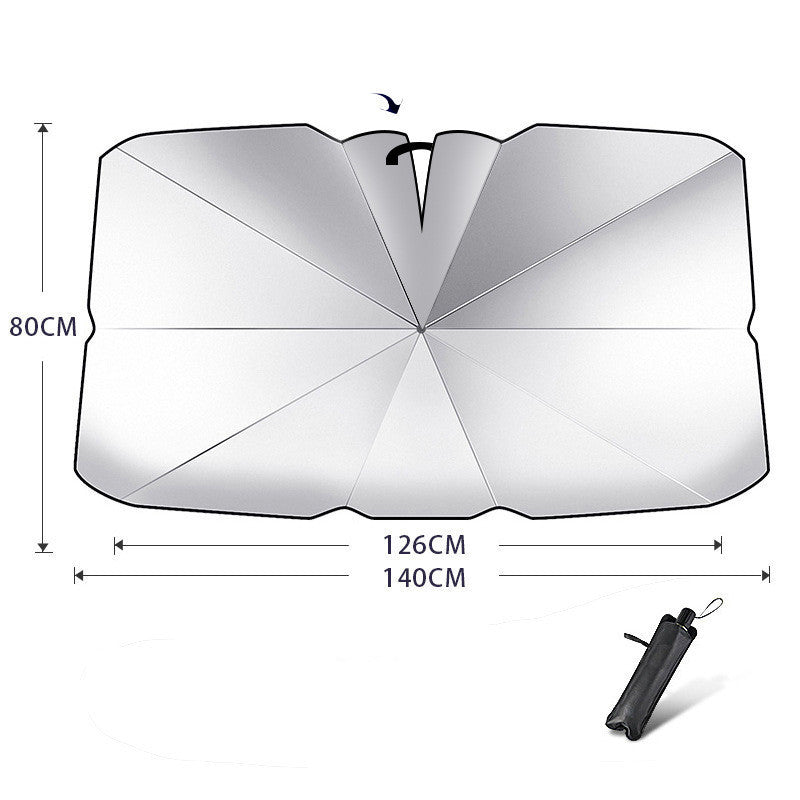 Flag Village Auto Tools Foldable Car Windshield Sun Shade Umbrella UV Protection Heat Insulation Parasol Auto Front Window Cover Interior Protector Summer Gadgets