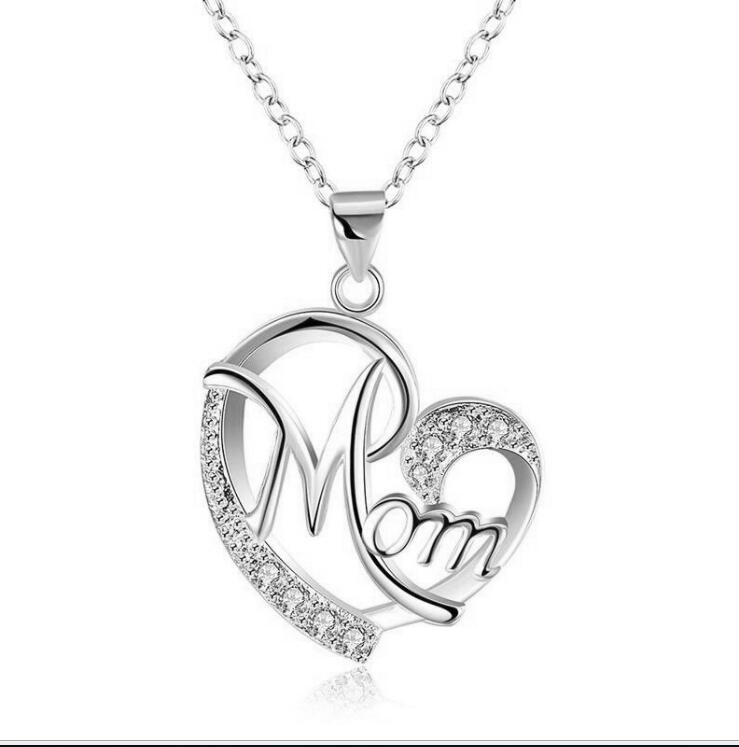 Flag Village European And American Women's Necklaces Mom Color Separation Heart-shaped Diamonds Wish Explosive Mother' Day Gifts Across The Border