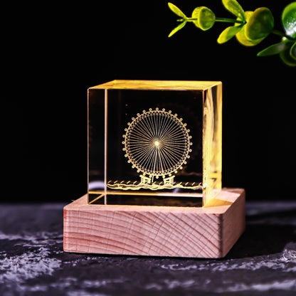 Flag Village Moon Solar System Galaxy Crystal Cube Decoration Gifts