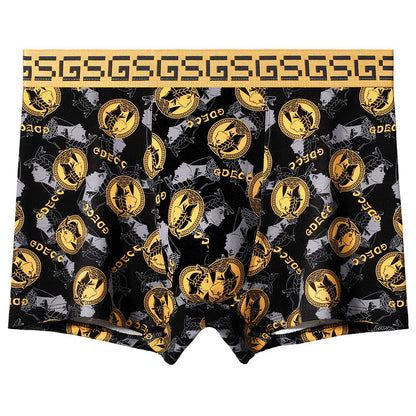 Flag Village Men's Pure Cotton Comfortable Boxer Briefs Breathable Plus Size High-end Gift Box