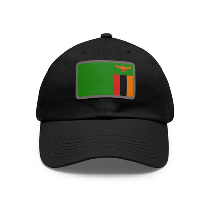 Flag Village Zambia Flag Hat Cap with Leather Patch