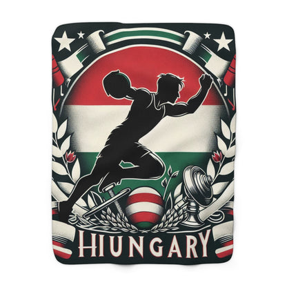 Flag Village Hungary Sporting Flag Sherpa Fleece Blanket HUN0003