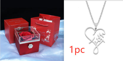 Flag Village Rotating Soap Flower Rose Gift Box Creative Rotating Rose Jewelry Packaging Box Valentine's Day Gift For Women