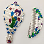 Flag Village Mirror Foldable Mirror Comb Gift Box Set Makeup Mirror Handheld Portable Mirror