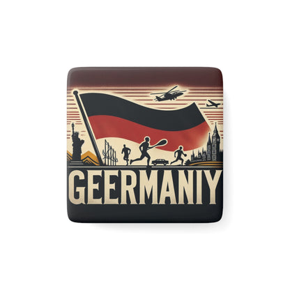 Flag Village Germany Flag Sporting Porcelain Magnet, Square DEU0005