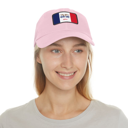 Flag Village USA Iowa State Flag Hat Cap with Leather Patch