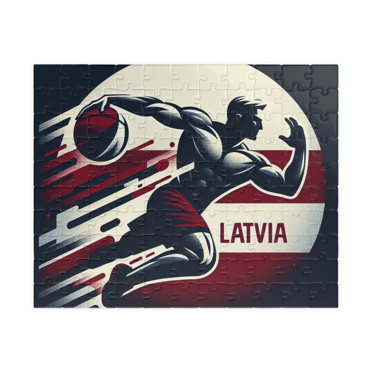 Flag Village Latvia Sporting Flag Jigsaw Puzzle