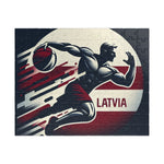Flag Village Latvia Sporting Flag Jigsaw Puzzle