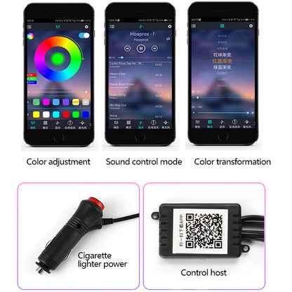 Flag Village Auto Tools Car Fiber Optic Ambient Light Modified Car Interior Cool Light APP Rhythm Light