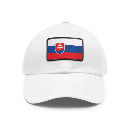 Flag Village Slovakia Flag Hat Cap with Leather Patch